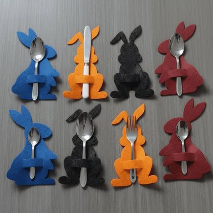Suporte talheres coelhinho páscoa conjunto de 8 prendedores em formato de coelhinho