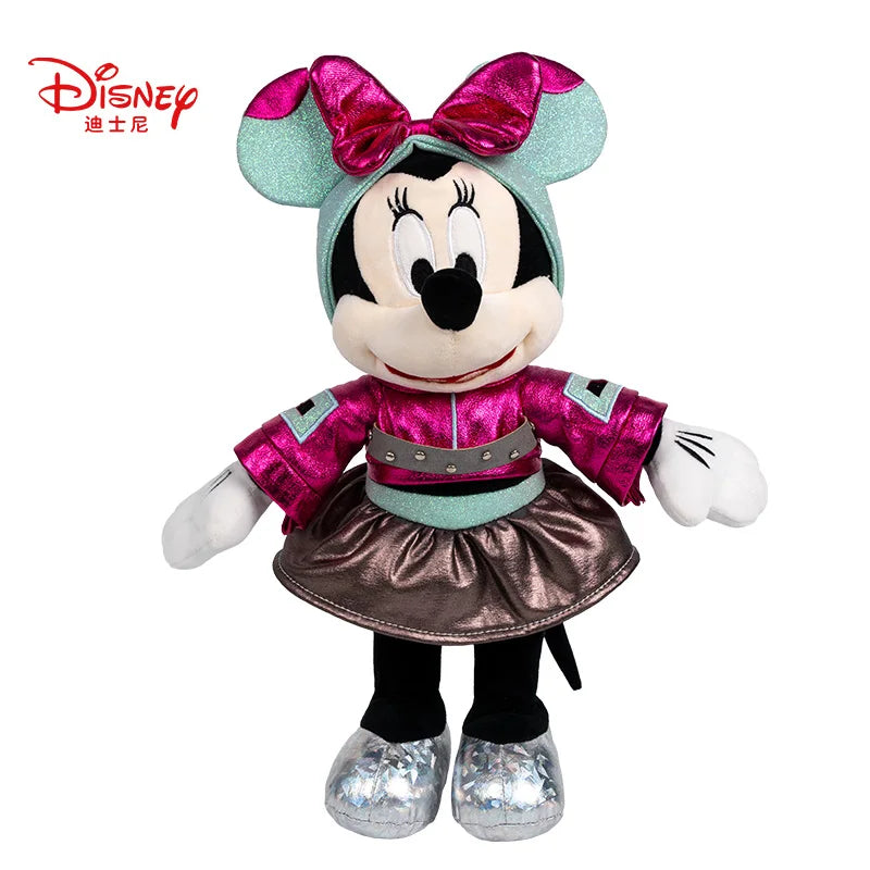 Disney Minnie Mouse Margarida/Pato Donald/Mickey, rosa e preto saia bolinhas pelúcia