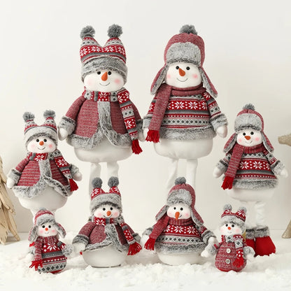 Boneca de boneco de neve de natal com chapéu decoração foto prop, presente crianças
