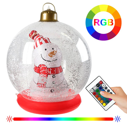 Grandes Bolas Infláveis de Natal, 24", Bola Inflável Gigante de PVC Decorada Natal e Bola