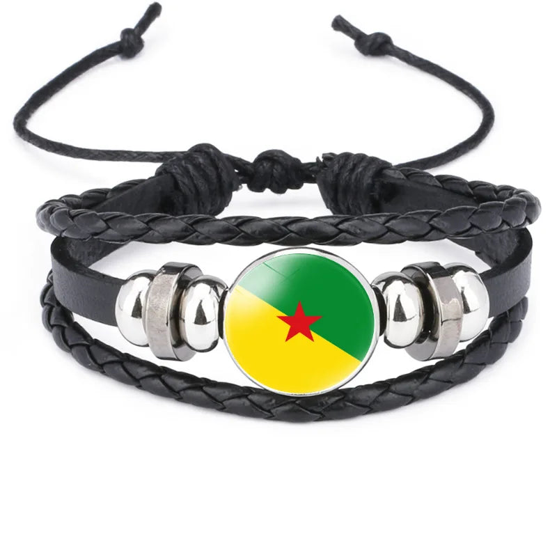 Pulseira criativa no estilo da bandeira nacional Brasil, lembrança viagem personalizada