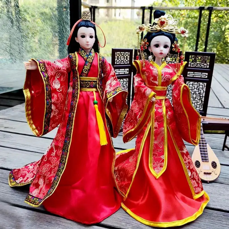 Boneca chinesa para menina, de boneca da Ásia com sapatos de suporte, cocar, boneca