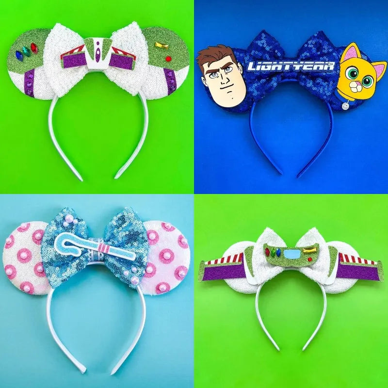 Tiaras Acessórios Disney orelha de rato com laço brilhante, Lantejoula de dupla celebração