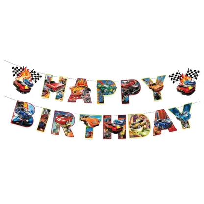 Kit Festa Hot Wheels Conjunto de decoração para festa de aniversário com toalha de mesa