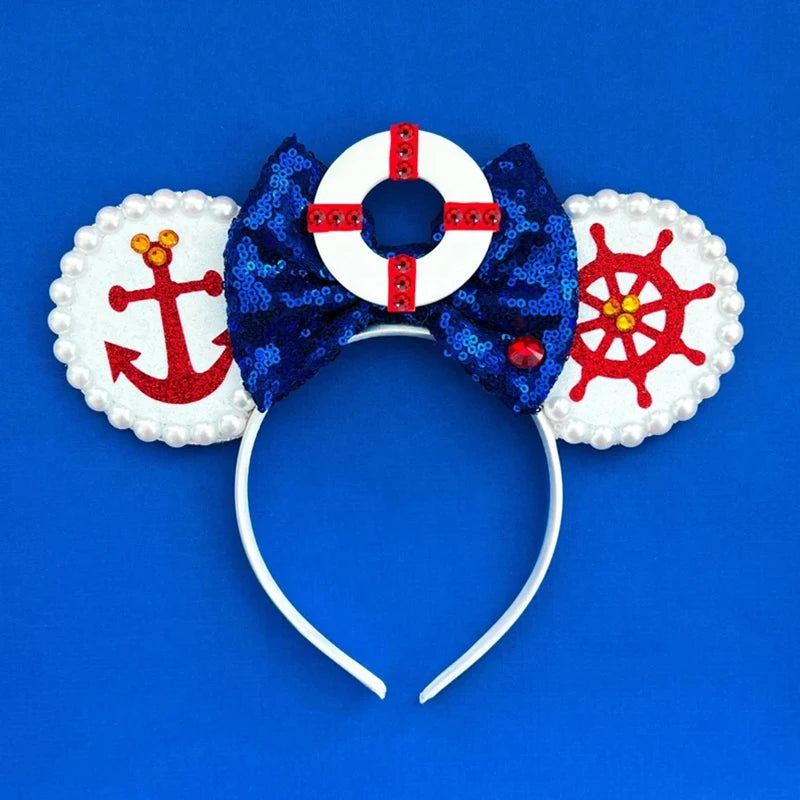 Tiaras Acessórios Disney orelha de rato com laço brilhante, Lantejoula de dupla celebração