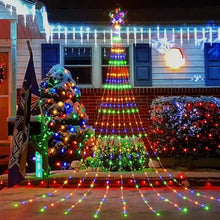 Carregar imagem no visualizador da galeria, Corda Natal cachoeira com estrela 300 LED, penduradas 40 cm, cortina estrela
