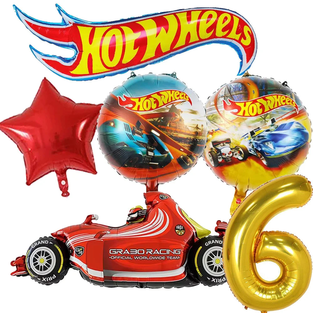 Kit Festa Hot Wheels Conjunto de decoração para festa de aniversário com toalha de mesa