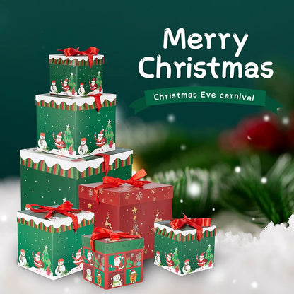 Caixas Natal Lindas 3 Caixas de Presente de Natal com Tampa e Caixas de Natal