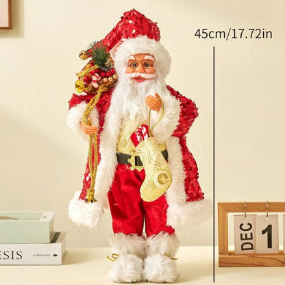 Enfeite Papai Noel Natal Estatuetas de Papai Noel | Figura de Natal de Papai Noel em pé