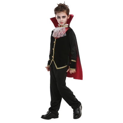 Fantasia Infantil Drácula Vampiro Halloween Cosplay + Capa