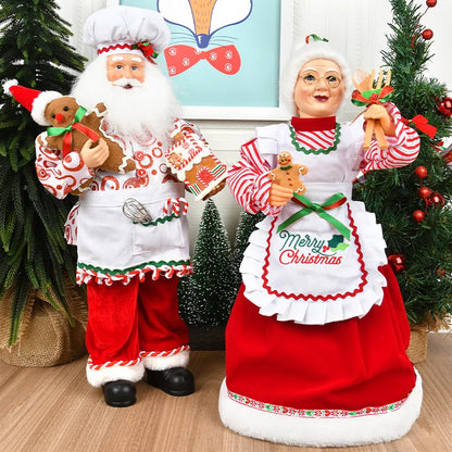 Bonecos de Natal Papai e Mamãe Noel Casal Papai Noel e Mamãe Noel Confeiteiro Gourmet
