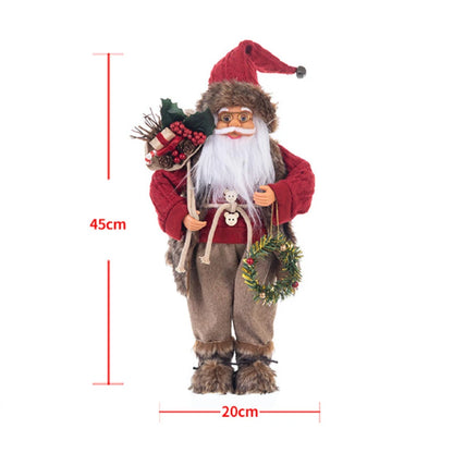 Boneco de Papai Noel - Decoração mesa Natal, estatuetas de Papai Noel, em pé, Papai Noel