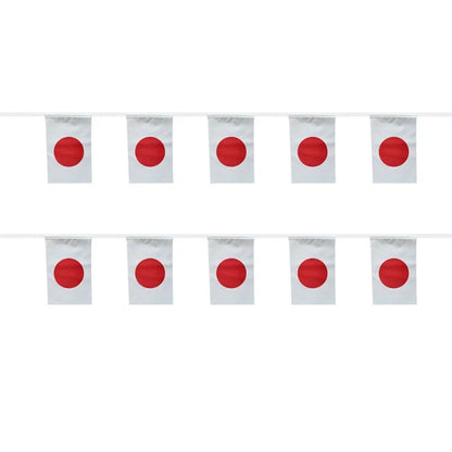Bandeirinhas Copa do Mundo japonesa japonesa, 5,9 m 50 mini bandeiras, 14x21 cm, corda