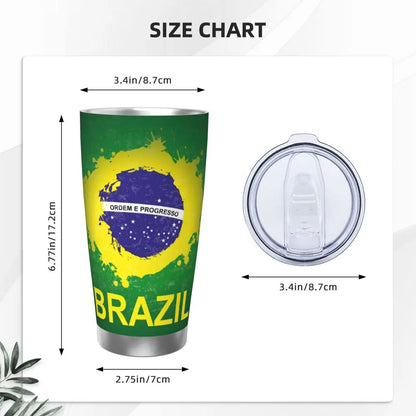 Caneca de copa do mundo café isolada com bandeira do Brasil copo volta às aulas 590 ml
