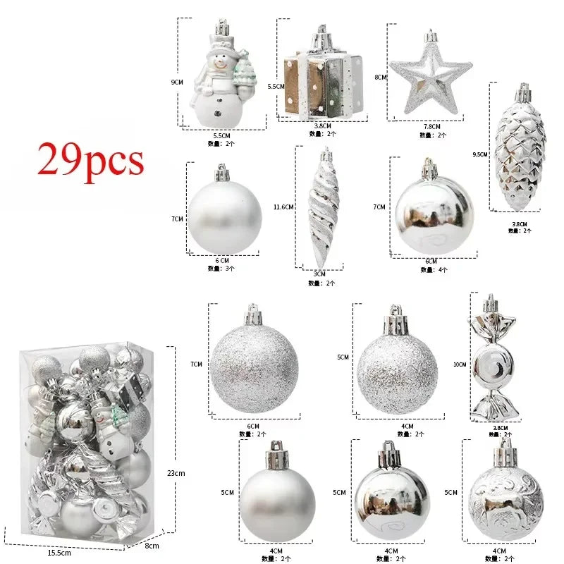 Bolas de natal Enfeites de Natal colorido inquebráveis, 50 peças, plástico, pendurar, Natal