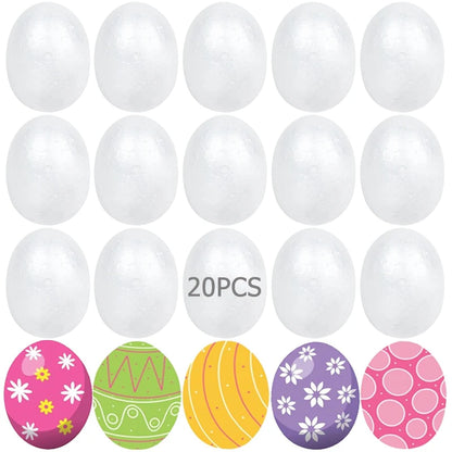 Ovos de isopor em forma de ovo, 20 peças, bolas de espuma de 7cm, ovos de isopor 9cm