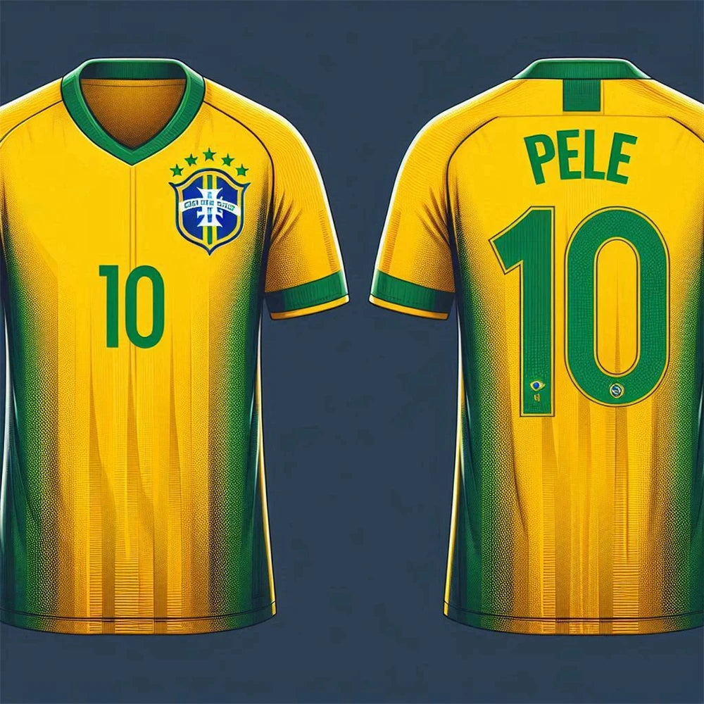 Camiseta Copa do Mundo Filtro UV Infantil Brasil Canarinho Amarelo Copa Torcedor