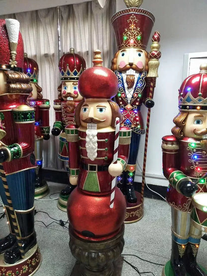 Bonecos do Quebra-Nozes – Estátua Iluminada de Soldado Quebra-Nozes de Natal LED