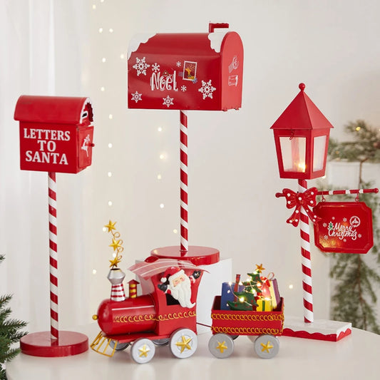 Caixa de correios pirulito estátua de caixa de correio de natal decorações natal decoração