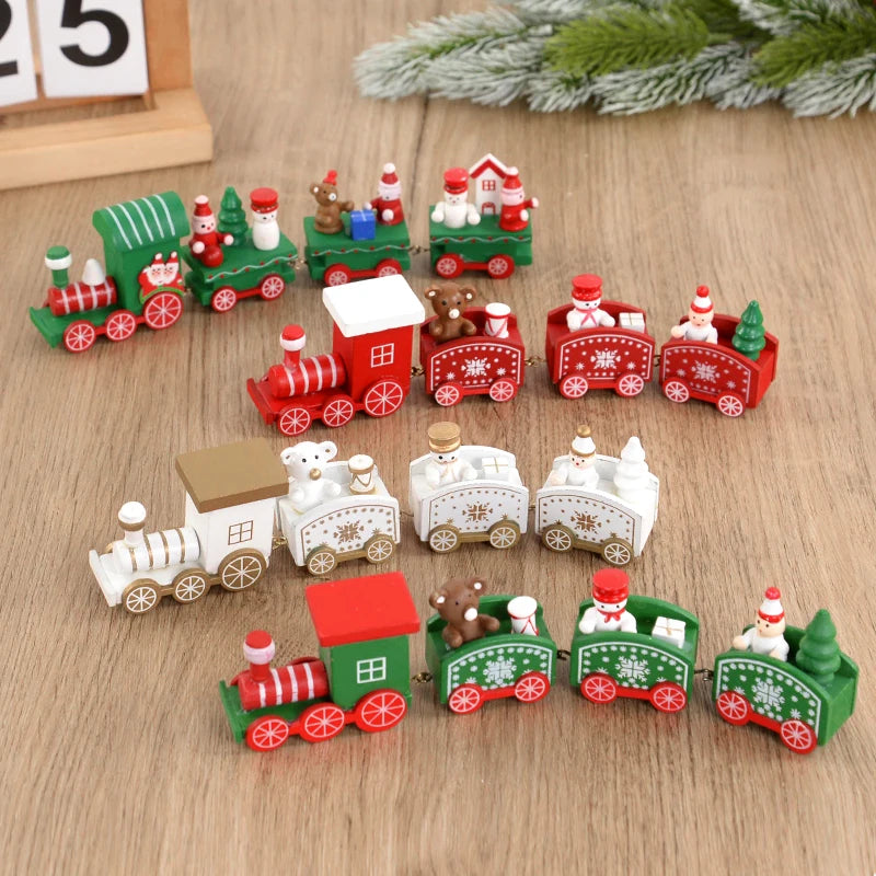 Trenzinho de Natal de Madeira Enfeite Decorativo de Mesa Mdf 25cm