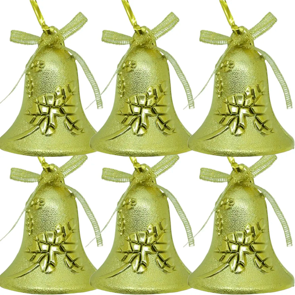 Kit 6 Pendente Natalino Sinos Dourados Decoração Natal 6cm Genérico