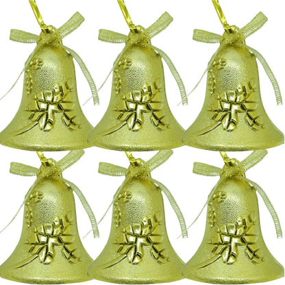 Kit 6 Pendente Natalino Sinos Dourados Decoração Natal 6cm Genérico