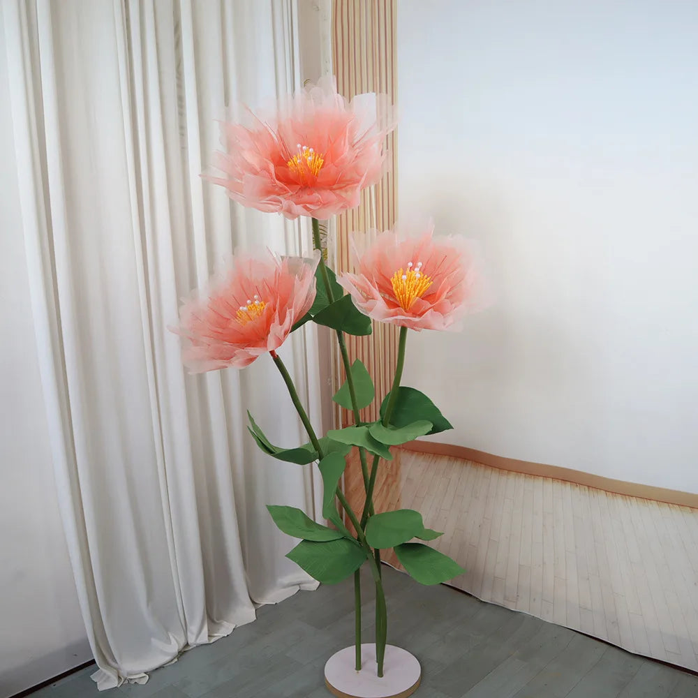 Peônia Artificial Realista , Cabeça De Flor Grande De 50 Cm , Flores Falsas Ao Ar Livre