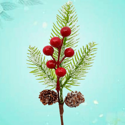 Galhos Pick Berry Vermelho Enfeite Natalino 30cm Kit 4 peças Galho Decorativo Pick Berry