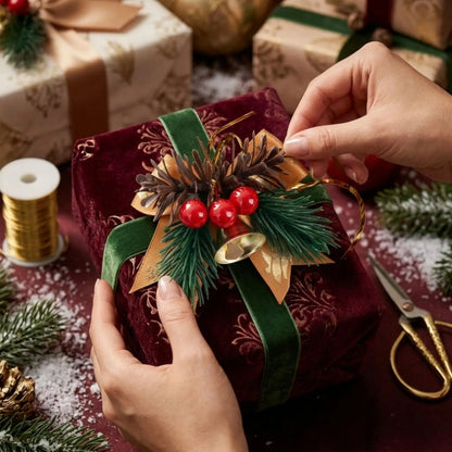 Laços Xadrez 1/5/10/20/30 Peças de Serapilheira de Natal com Sino Laços de Fita Xadrez