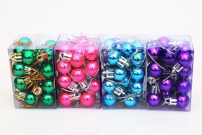 Mini Bola Decoração De Árvore De Natal 24 Peças De Pingente De Natal 2 Cm, Decoração