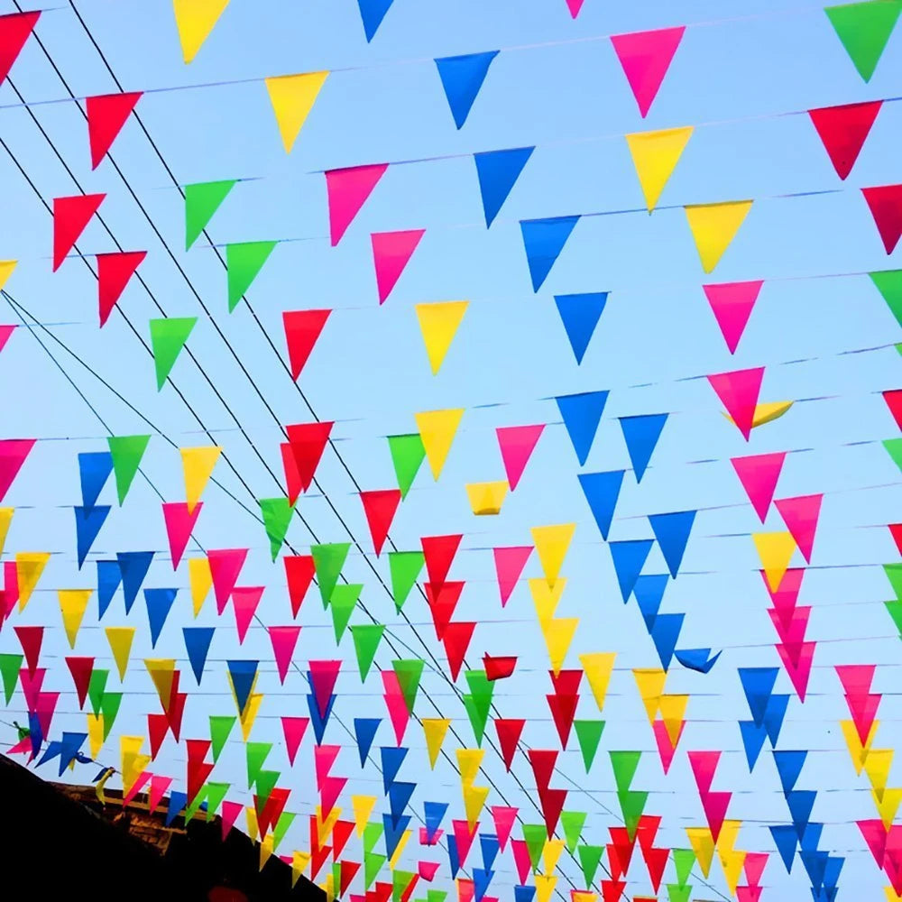 Bandeiras De Flâmulas, Bandeiras Multicoloridas Para Festas De Aniversário