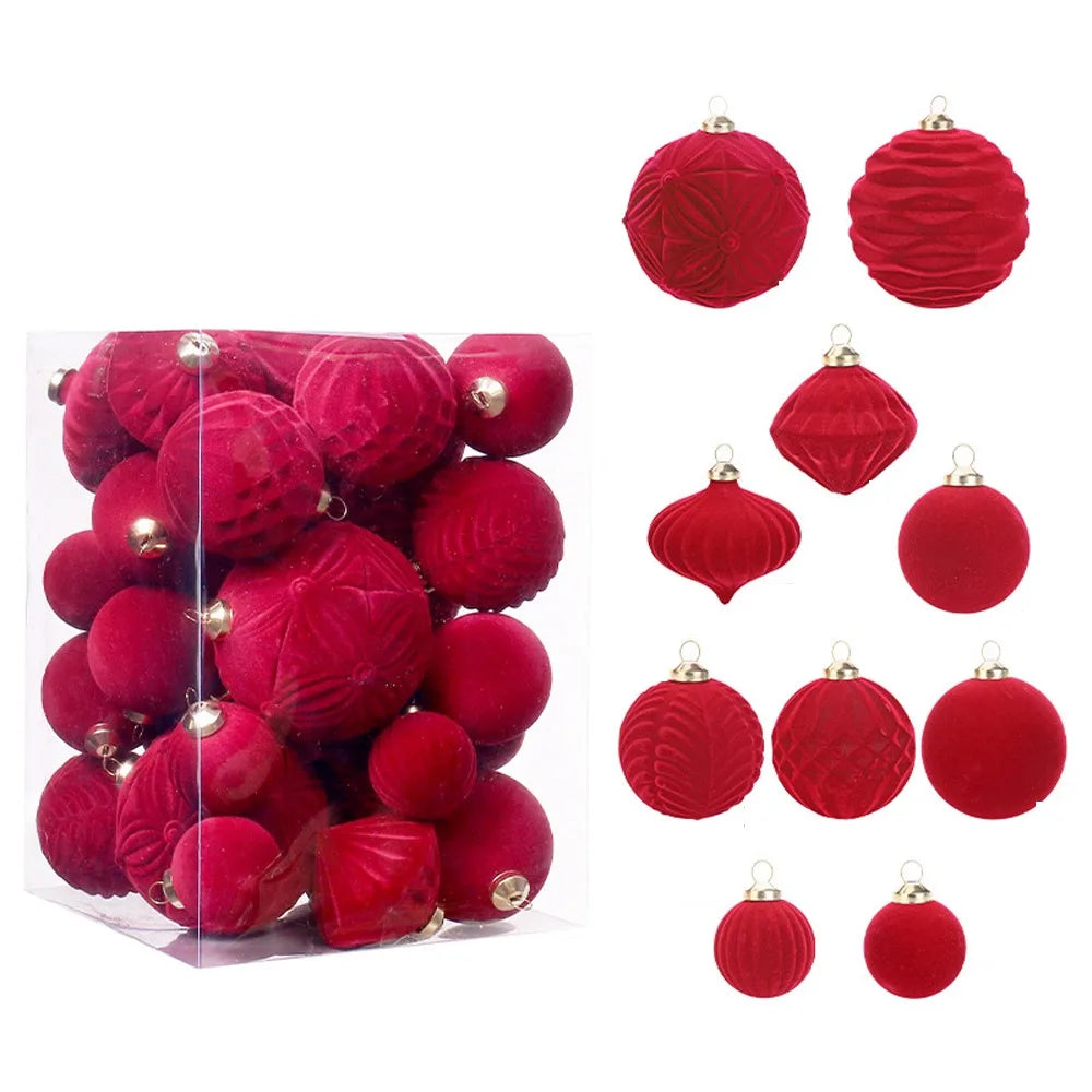 Decoração de Natal Bolas de Natal 35 Peças de Enfeites de Natal Bolas e Natal Flocadas