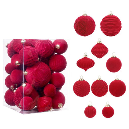 Decoração de Natal Bolas de Natal 35 Peças de Enfeites de Natal Bolas e Natal Flocadas