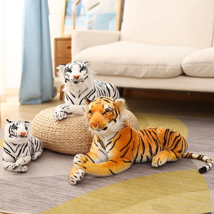 Gigante vida real tigre pelúcia gigante tigre branco para decoração, adorável tigre