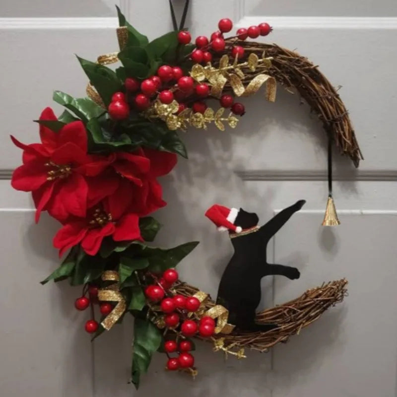 Guirlanda de Halloween, guirlandas de 14 polegadas para decoração bruxa na porta pendura