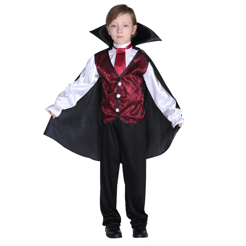 Fantasia Infantil Drácula Vampiro Halloween Cosplay + Capa