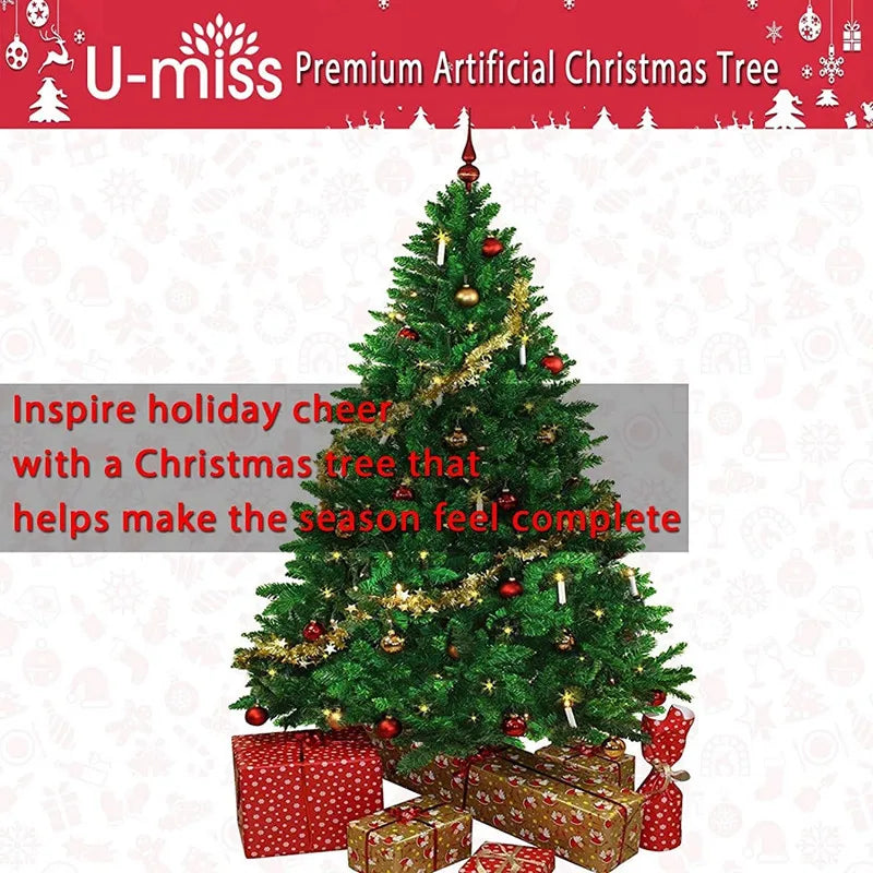 KIT Árvore de Natal 500 Galhos Pinheiro de Natal 150cm Verde