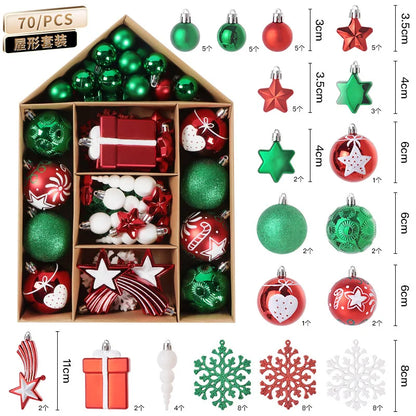 Bolas Natal Diversificados Conjunto de 72 peças de Enfeites de Bolas de Natal Clássico
