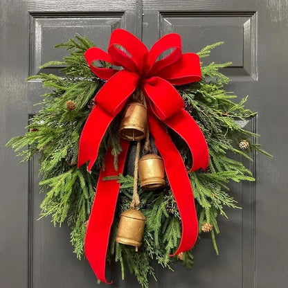 Guirlanda de Natal artificial verde de 19 polegadas com sino