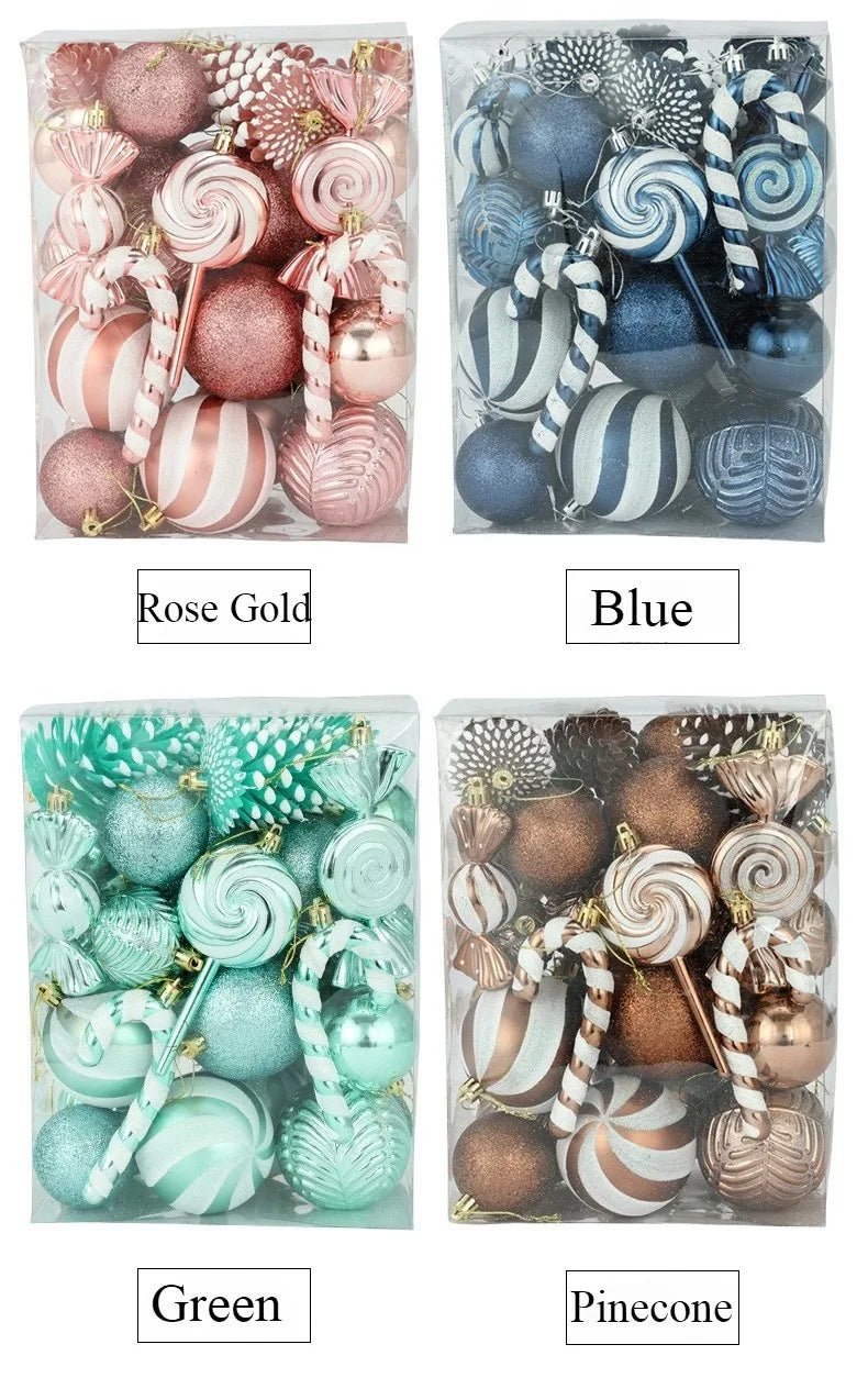 Bola de natal 36 peças enfeites de bola de Natal em formato especial, decoração de festa