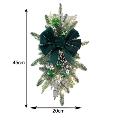 Guirlanda de Natal artificial pré-iluminada 1 unidades, lágrima de Natal sem fio com pinha