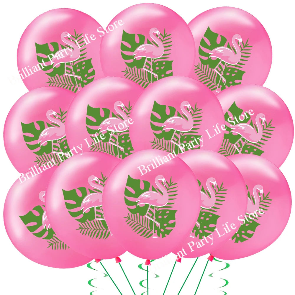 12 Peças Balões Festivos de Folhas de Aniversário Balões Verdes para Decoração Havaiana