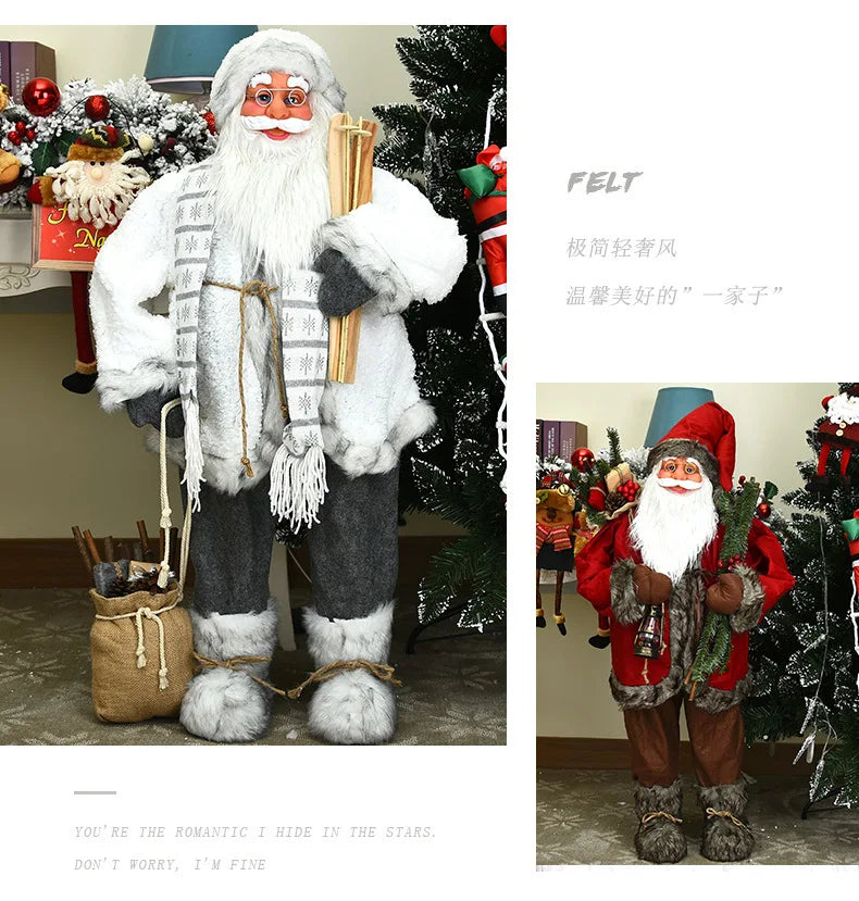 Papai Noel Grande Estatueta de Papai Noel Boneco de Papai Noel Estátua Ornamento Figura