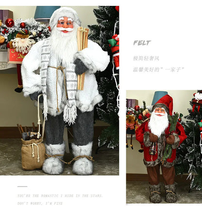 Papai Noel Grande Estatueta de Papai Noel Boneco de Papai Noel Estátua Ornamento Figura