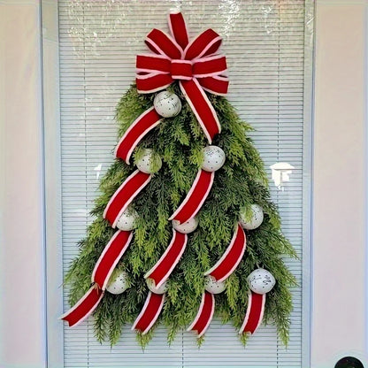 Guirlanda de árvore de Natal feita à mão para porta da frente