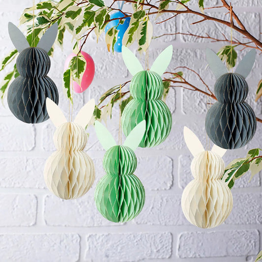 Coelho da Páscoa de Papel Conjunto de 3 peças de bolas de favo de mel para decoração
