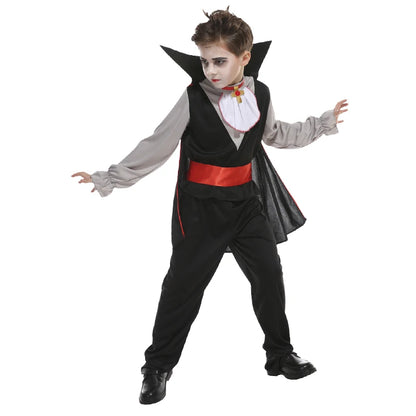 Fantasia Infantil Drácula Vampiro Halloween Cosplay + Capa