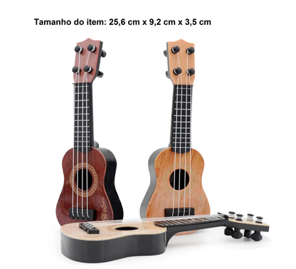 Decorações de instrumentos musicais Mini Guitarra 4 Cordas