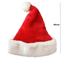 Carregar imagem no visualizador da galeria, Gorro Papai Noel Veludo Vermelho 40 cm Touca Natal
