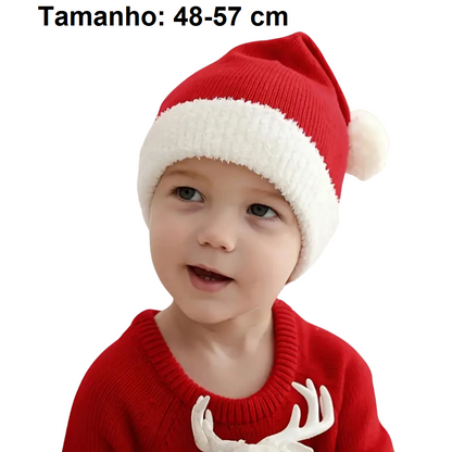 Gorros de malha fofos para meninos e meninas, gorro de Natal quente aba orelha